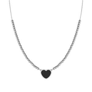Emosfere Collier, Cœur, noir, 42 cm