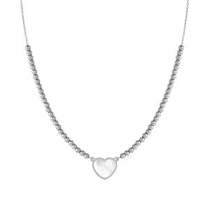 Emosfere Halskette, Herz, weiss, 42 cm
