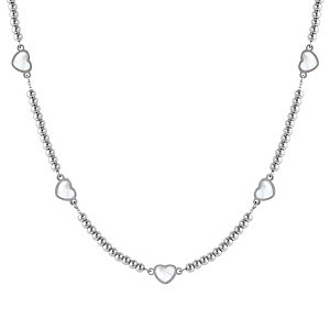 Emosfere Collier, 5 Cœurs, blanc, 42 cm