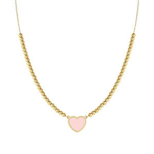 Emosfere Collana, Cuore, Rosa, 42 cm, placcato oro