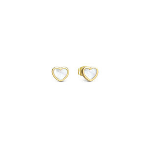 Emosfere Boucles d'oreilles, Cœur, blanc, plaqué or