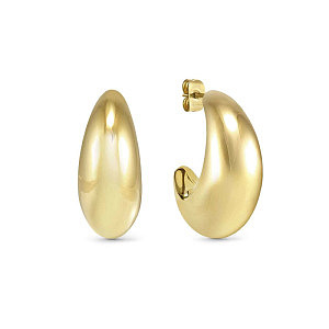Ecclettica Boucles d'oreilles, Lune, Medium: 2.7 cm, plaqué or