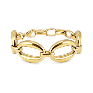 Wear&Style Bracelet, Ovales, 22 cm, plaqué or