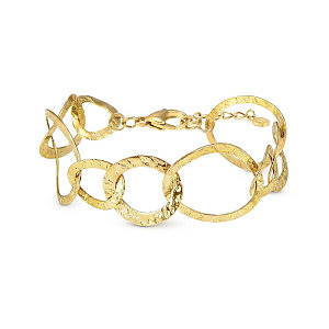 Wear&Style Bracciale, Catena martellata, 20 cm, placcato oro