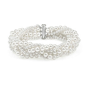 Wear&Style Armband, Torchon-Kette, Kristall Perlen, 18.5 cm