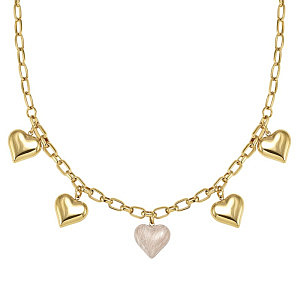 Wear&Style Collier, Cœurs, 1 pendentif en émail, 48 cm, plaqué or