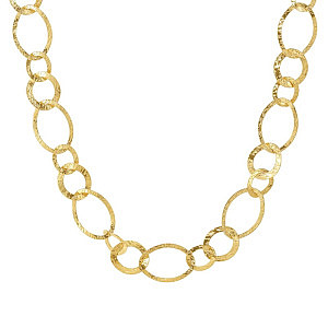 Wear&Style Collana, Catena martellata, 95 cm, placcato oro