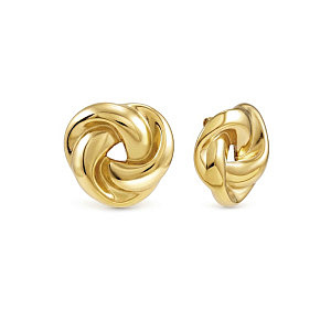 Wear&Style Boucles d'oreilles, Noeud, 2.2 x 2.2 cm, plaqué or
