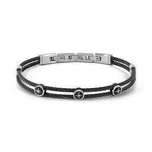 Sealover Armband, Windrose, Kabel, 21 cm, schwarz