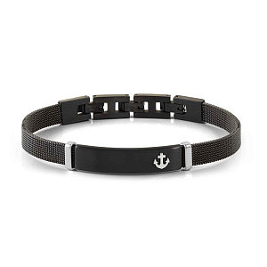 Sealover Armband, Anker, Milano Mesh, 22.5 cm, schwarz