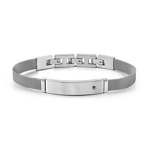 Sealover Armband, CZ schwarz, Milano Mesh, 22.5 cm