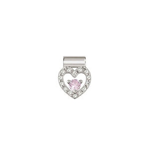 Seimia Anhänger, Herz, CZ weiss, CZ rosa