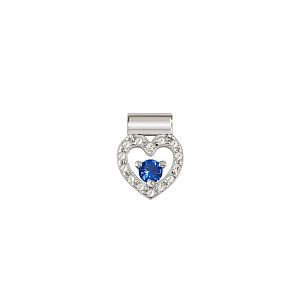 Seimia Pendenti, Cuore, CZ bianco, CZ blu