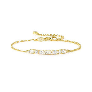 Colour Wave Aurora Bracciale, CZ bianco, 20 cm, placcato oro