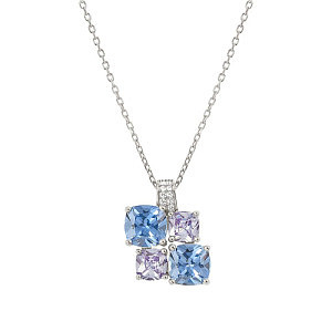 Colour Wave Aurora Collier, Pendentif, ZC bleu / violet / blanc, 48 cm