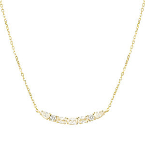Colour Wave Aurora Collier, ZC blanc, 44 cm, plaqué or