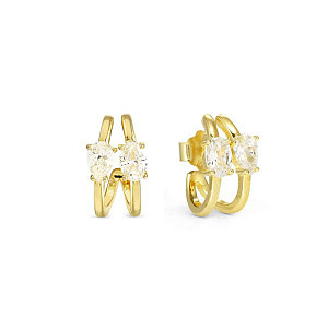 Colour Wave Aurora Boucles d'oreilles, ZC blanc, 1.2 cm, plaqué or