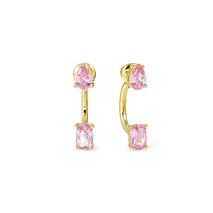 Colour Wave Aurora Ohrringe, CZ rosa, 1.9 cm, vergoldet