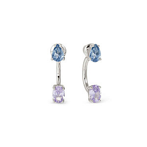 Colour Wave Aurora Orecchini, CZ blu / viola, 1.9 cm