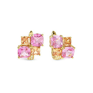 Colour Wave Aurora Boucles d'oreilles, ZC rose, 1.4 x 1.3 cm, plaqué or