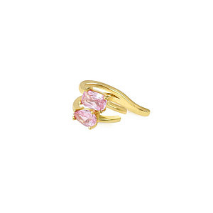 Colour Wave Aurora Earcuff, CZ rosa, 1.4 x 0.7 cm, placcato oro