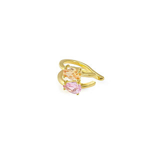 Colour Wave Aurora Earcuff, CZ roas / giallo, 1.4 x 0.7 cm, placcato oro