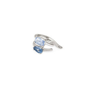 Colour Wave Aurora Earcuff, CZ blau, 1.4 x 0.7 cm