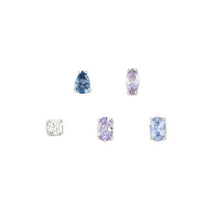 Colour Wave Aurora Boucles d'oreilles, ZC bleu / violet / blanc, Set de 5 motifs