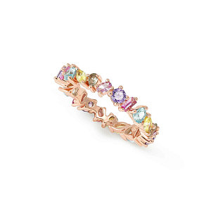 Colour Wave Mini Ring, CZ mix, diverse Grössen