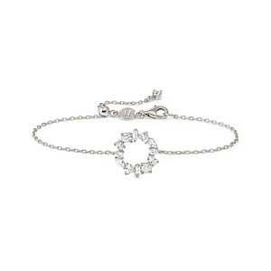 Colour Wave Mini Armband, Kreis, CZ weiss, 19 cm