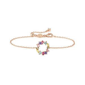 Colour Wave Mini Bracelet, Cercle, ZC mix, 19 cm, plaqué or rose