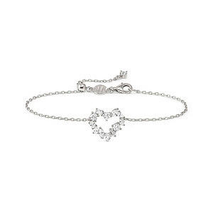 Colour Wave Mini Bracelet, Cœur, ZC blanc, 19 cm