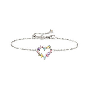 Colour Wave Mini Bracciale, Cuore, CZ mix, 19 cm