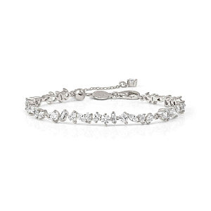 Colour Wave Mini Armband, CZ weiss, 19 cm