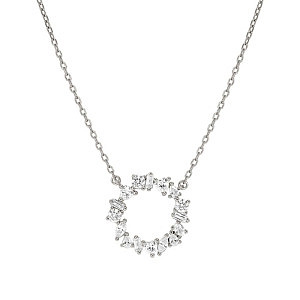 Colour Wave Mini Collier, Cercle, ZC blanc, 44 cm