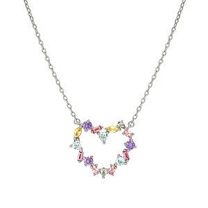 Colour Wave Mini Collier, Cœur, ZC mix, 44 cm