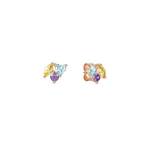 Colour Wave Mini Boucles d'oreilles, ZC mix, 0.53 x 0.68 cm, plaqué or rose