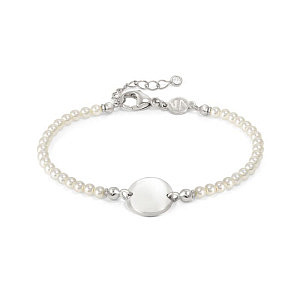 Messagi d'Amore Armband, Kreis, Perle weiss, 19 cm