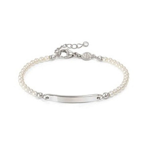 Messagi d'Amore Bracelet, Plaquette, Perle blanche, 19 cm