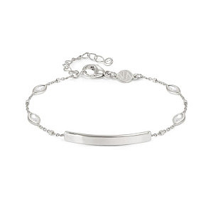 Messagi d'Amore Bracelet, Plaquette, Navette, ZC blanc, 19 cm