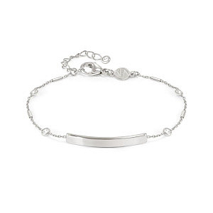Messagi d'Amore Bracelet, Plaquette, Cercle, ZC blanc, 19 cm