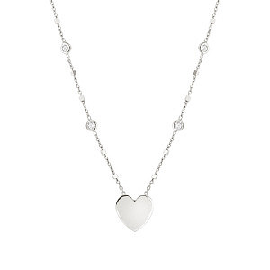 Messagi d'Amore Halskette, Herz, CZ weiss, 44 cm