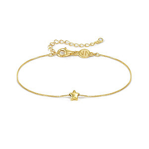 Armonica Bracelet, Étoile, ZC blanc, 19 cm, plaqué or