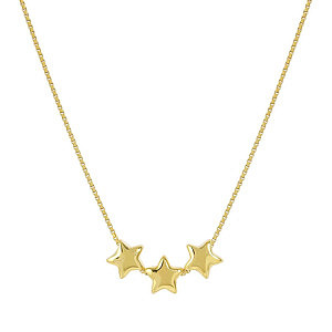 Armonica Collier, 3 Étoiles, 42 cm, plaqué or