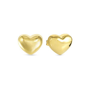 Armonica Boucles d'oreilles, Cœur, plaqué or