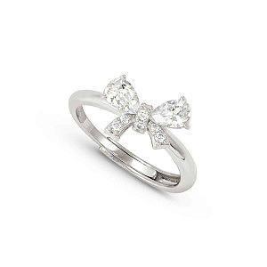 Shine Me Up Bague, Noeud, ZC blanc, One Size: 11 - 17