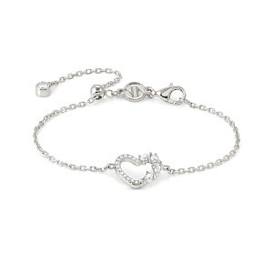 Shine Me Up Bracelet, Cœur, ZC blanc, 18 cm
