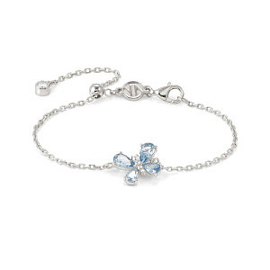 Shine Me Up Armband, Schmetterling, CZ weiss / hellblau, 18 cm