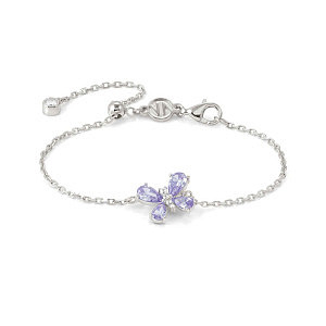 Shine Me Up Bracciale, Farfalla, CZ bianco / viola, 18 cm
