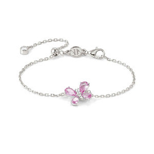 Shine Me Up Bracelet, Papillon, ZC blanc / rose, 18 cm